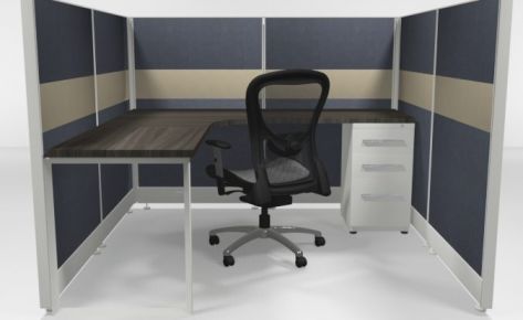 6X6 53″ Tiled Cubicles with One File