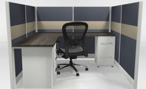 6X6 53″ Tiled Cubicles with Two Files