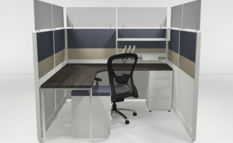 6X6 53″ Tiled Cubicles Loaded