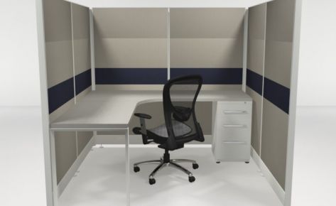 6X6 67″ Tiled Cubicles with One File