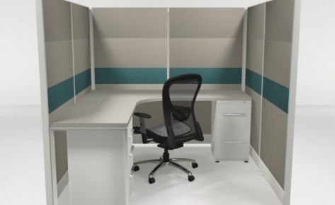 6X6 67″ Tiled Cubicles with Two Files
