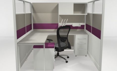 6X6 67″ Tiled Cubicles Loaded