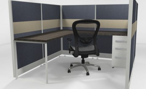 6X6 53″ Tiled Cubicles with One File