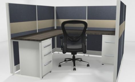 6X6 53″ Tiled Cubicles with Two Files