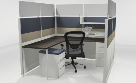 6X6 53″ Tiled Cubicles Loaded