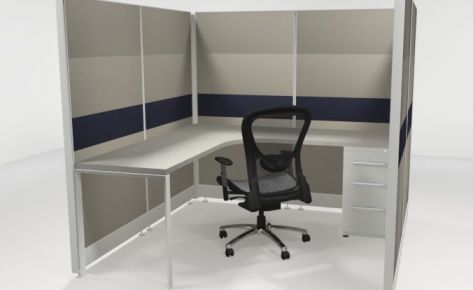 6X6 67″ Tiled Cubicles with One File