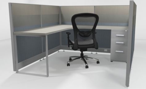 6X6 47″ Tiled Cubicles with One File